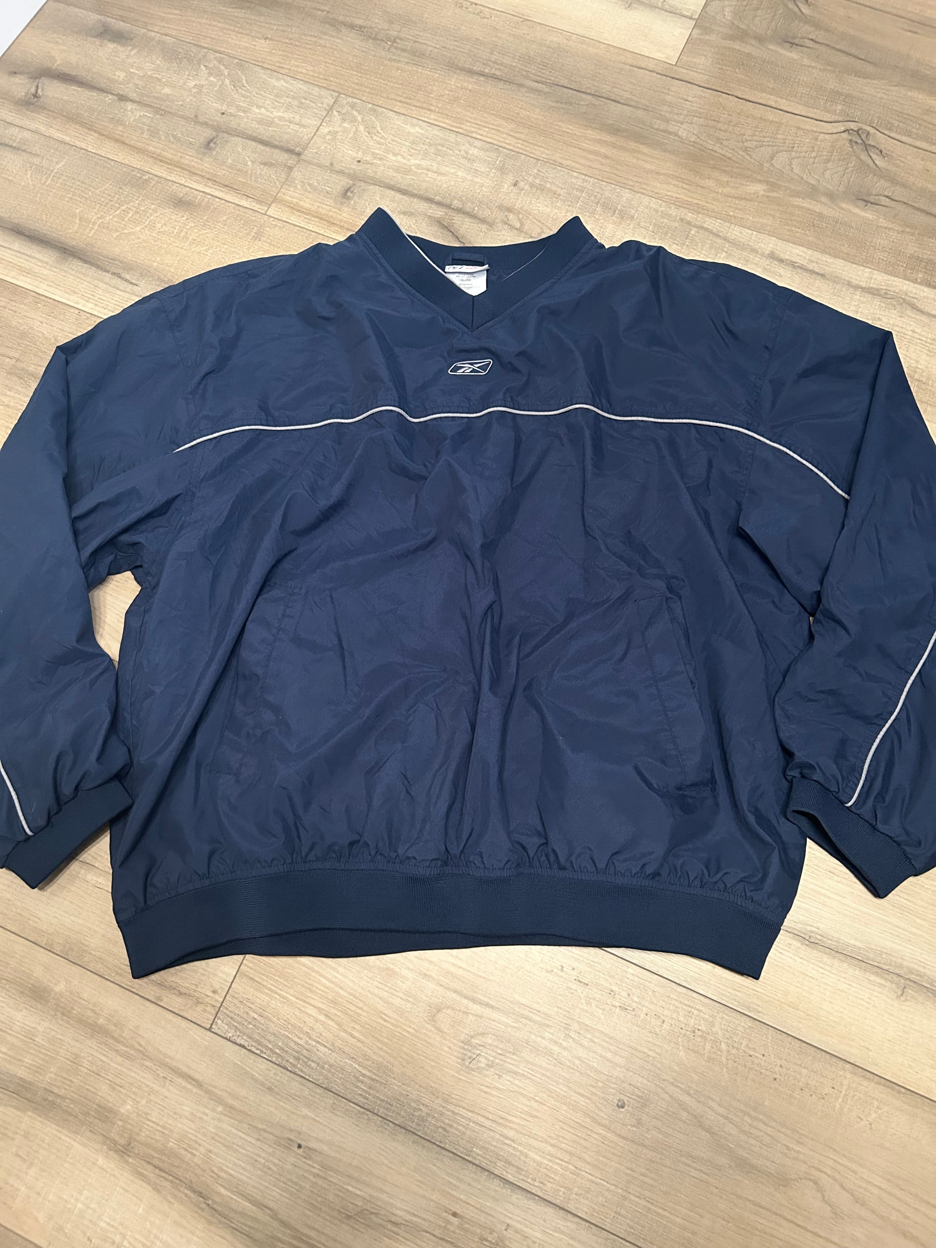 Vintage Reebok V-Neck Pullover Windbreaker