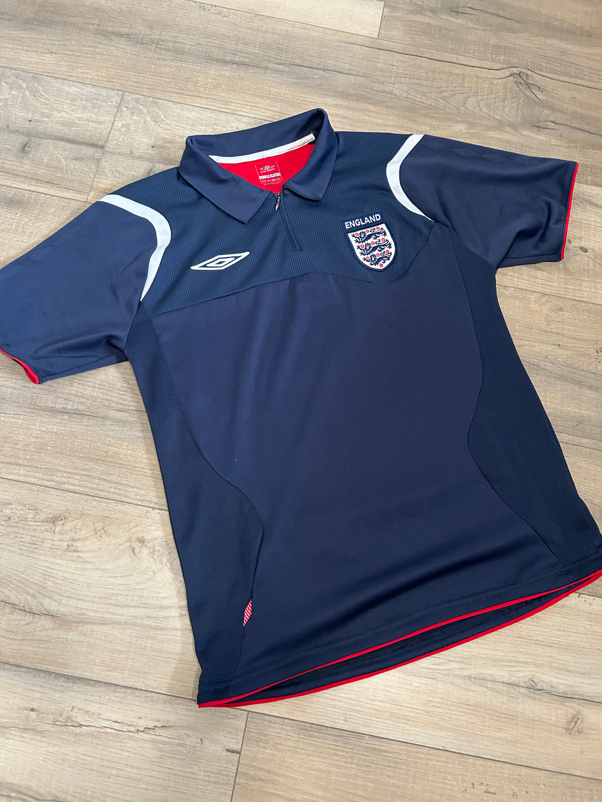 Retro Umbro England 1/4 Zip T-Shirt