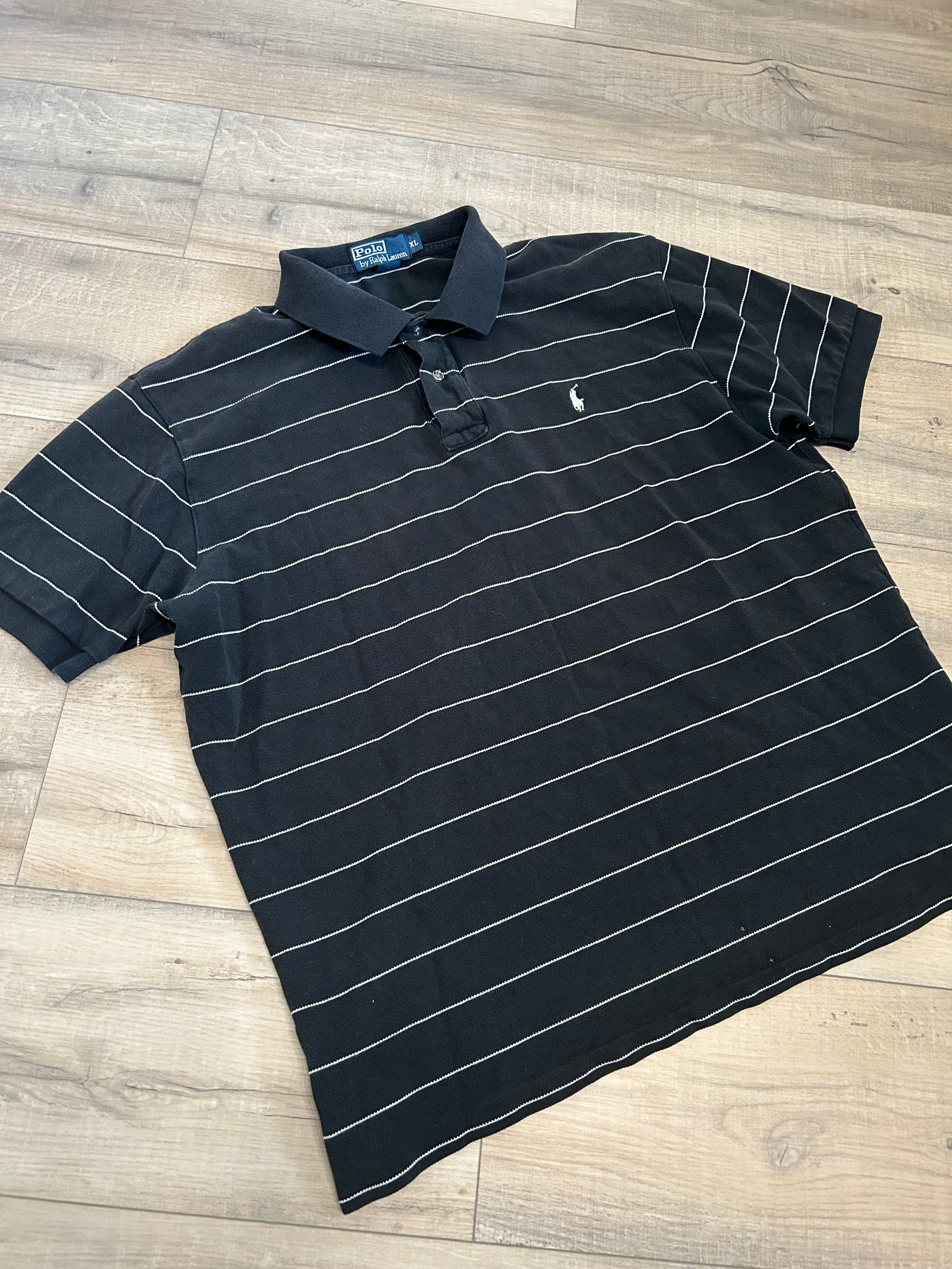 Ralph Lauren Black & White Striped Polo